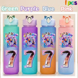 Kpop Demon Hunters gradient color water cup with straw, 750ml K-culture merch by HSF Marketplace
