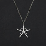 Anime Bleach Quincy Ishida Uryuu metal pendant necklace with amulet, cosplay jewelry featuring Gojiaku design, perfect for fans.