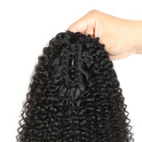 Claw clip ponytail extension, 100% human hair, long afro kinky curly ponytail for women