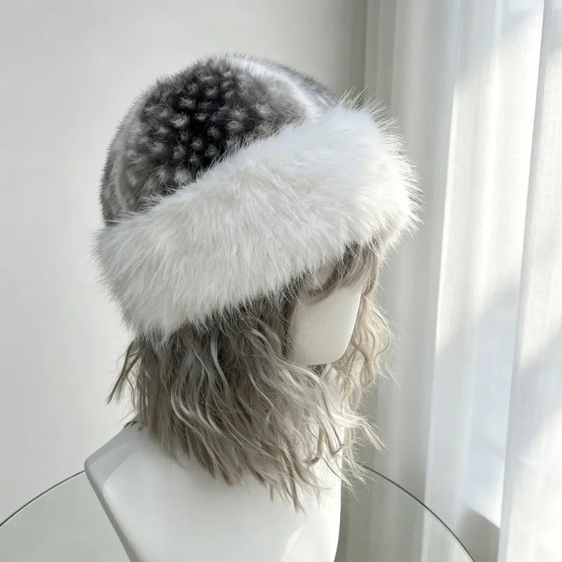 Kawaii deer spots faux fur winter hat, scarf and gloves set by HSF Marketplace