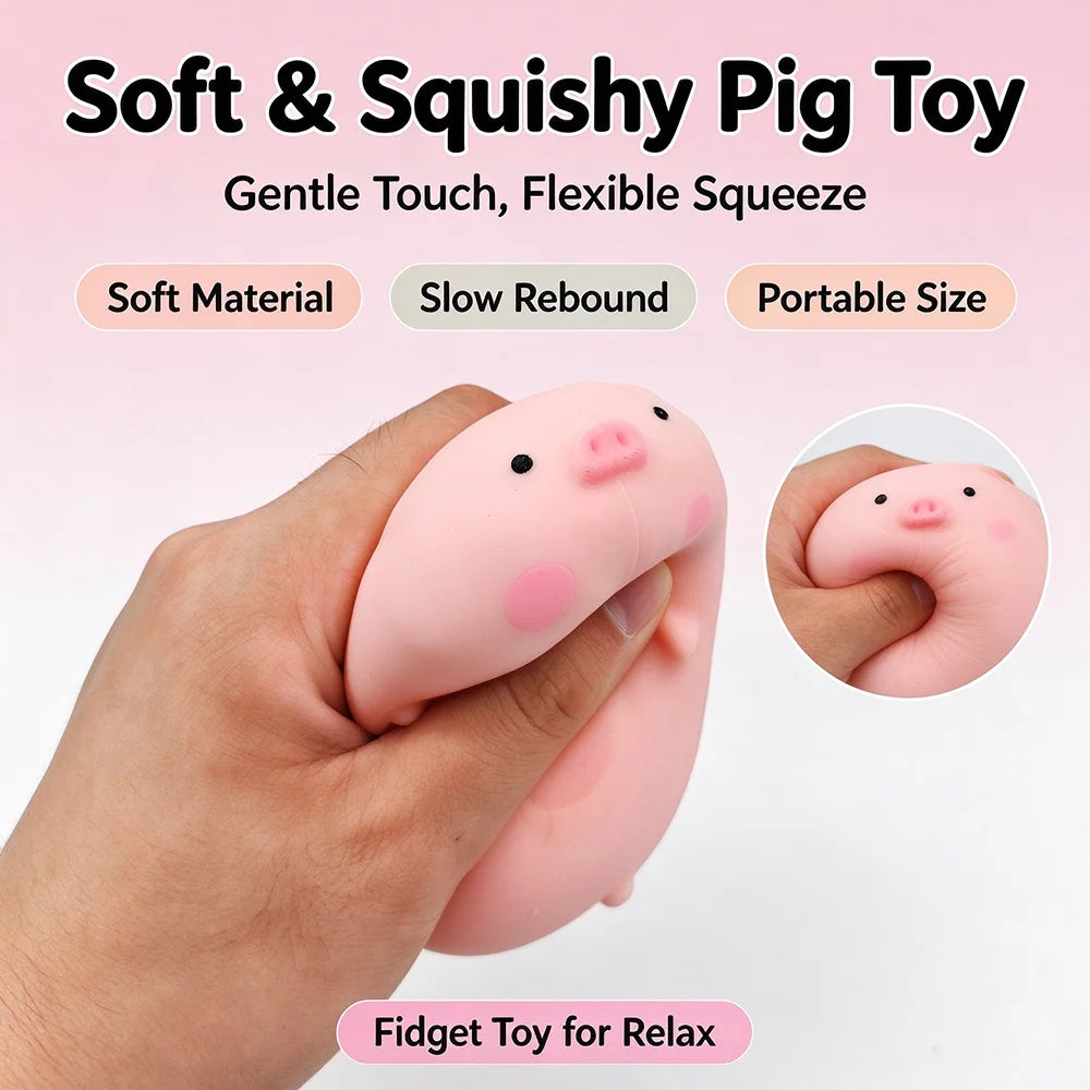 Cute pig squishy toy for stress relief and sensory fun by HSF Marketplace
