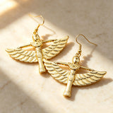 Vintage gold Egyptian queen hoop earrings by HSF Marketplace for women
