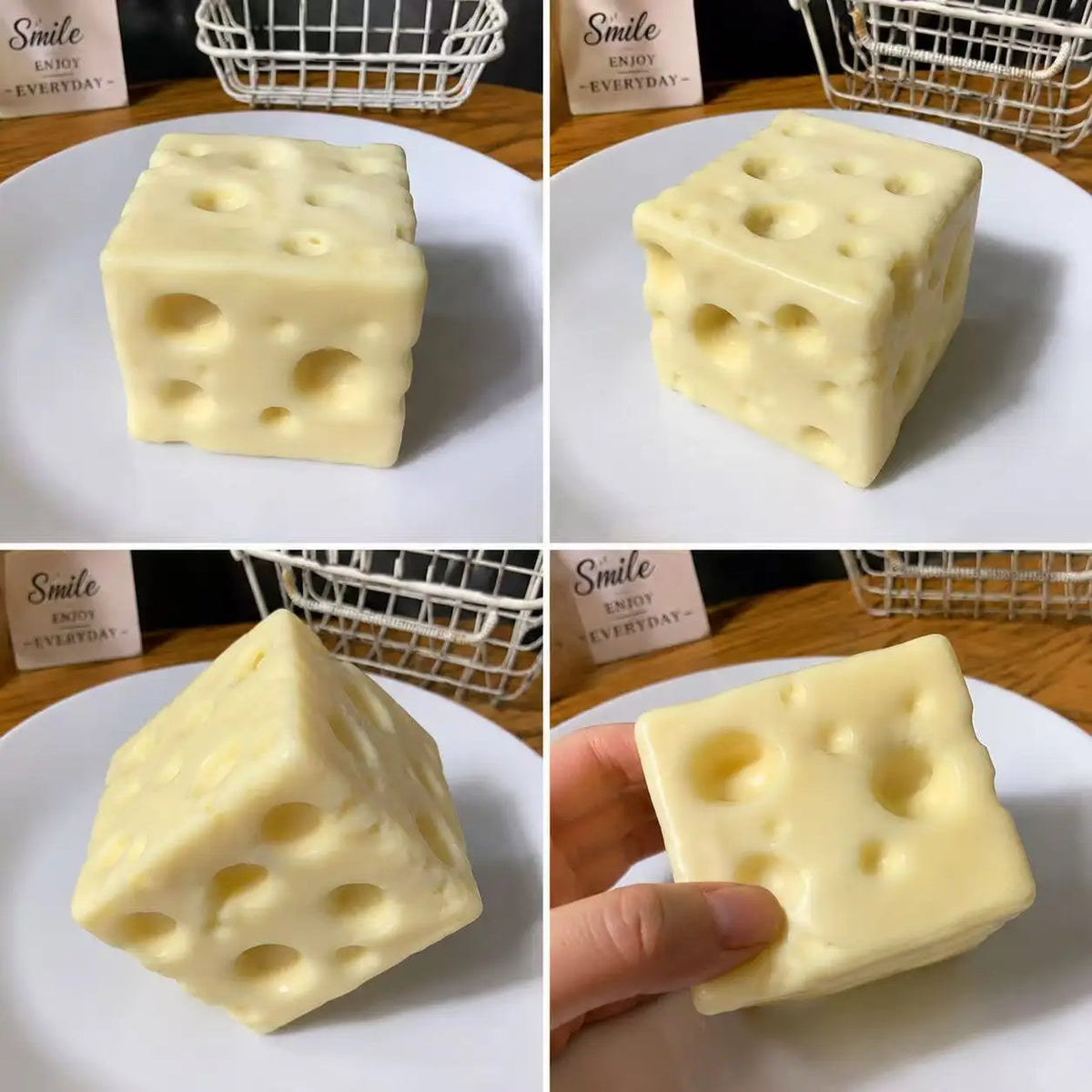 Cheese shaped slow rebound decompression kneading toy, simulated food soft rubber venting tool, adult and children's stress relief toy