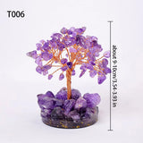 1PC Natural Crystal Tree Handmade Tree of Life Reiki Healing Mineral Specimen Home Decoration Gifts Souveni Drop Glue Resin Base
