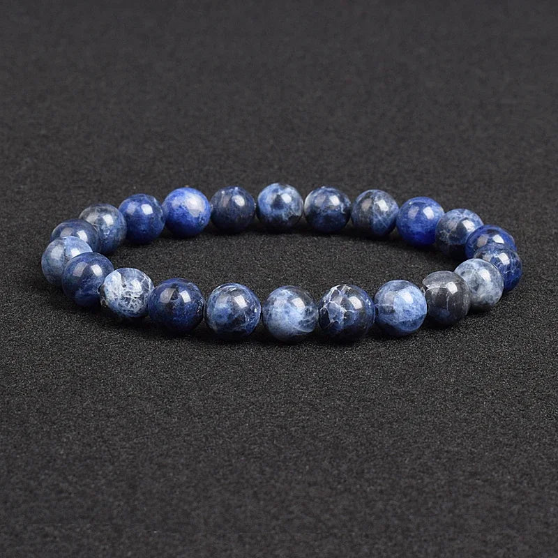 Genuine Natural Stone Bracelet Apatite Lapis Lazuli Agate Crystal Tiger Eye High Quality Gem Beads Bracelet Homme Jewelry Bangle