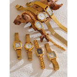 Yhpup Fashion Stainless Steel Lades' Watch with Japan Movement Waterproof Polished Shiny 18K Gold PVD Plated Jewelry Accessories