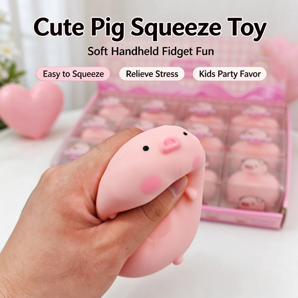 Cute pink pig squishy toy for stress relief and sensory fun by HSF Marketplace
