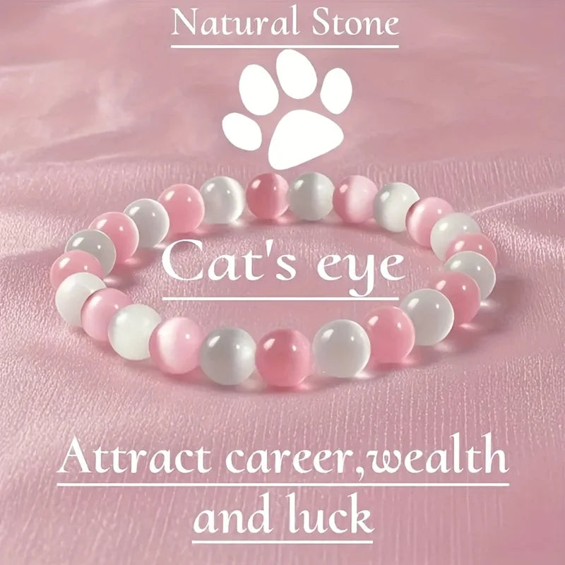 Love Magic Bracelet Y2KCute Cat Eye Handmade Beads Prosperity and Love & Show Love Chakra Jewelry Elegant Bohemian-style Jewelry