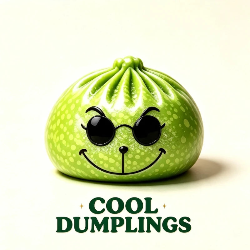 Glitter green dumpling stress relief toy by HSF Marketplace for sensory play, parties, and gifts