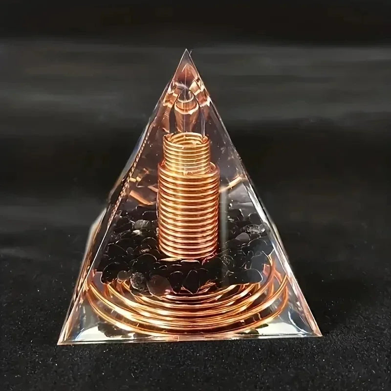 Energy Pyramid Orgonite Reiki Natural Amethyst Peridot Reiki Chakra Meditation Tool Room Decor Crystal Gifts Pyramid