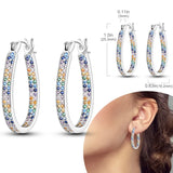 925 sterling silver hoop earrings with zirconia, hypoallergenic jewelry for women and girls