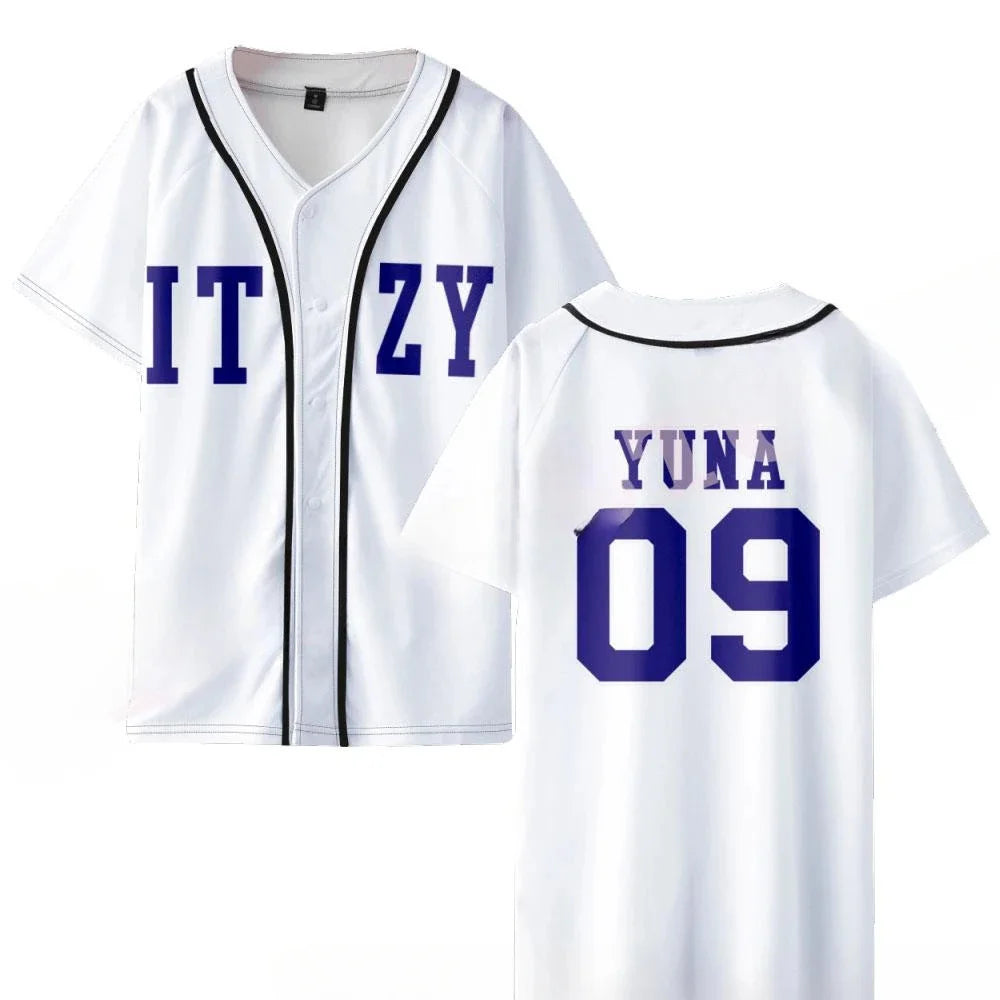 KPOP Korean baseball jersey T-shirt for Yuna and Ryujin fans, HSF Marketplace K-culture merch