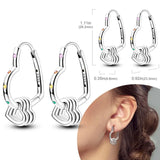 925 sterling silver hoop earrings with zirconia accents, hypoallergenic jewelry for women and girls