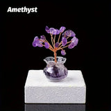 Natural Gemstone Mini Crystal Tree Bonsai Natural Stone Tabletop Decor,Home Office Luck Tree Home Ornaments