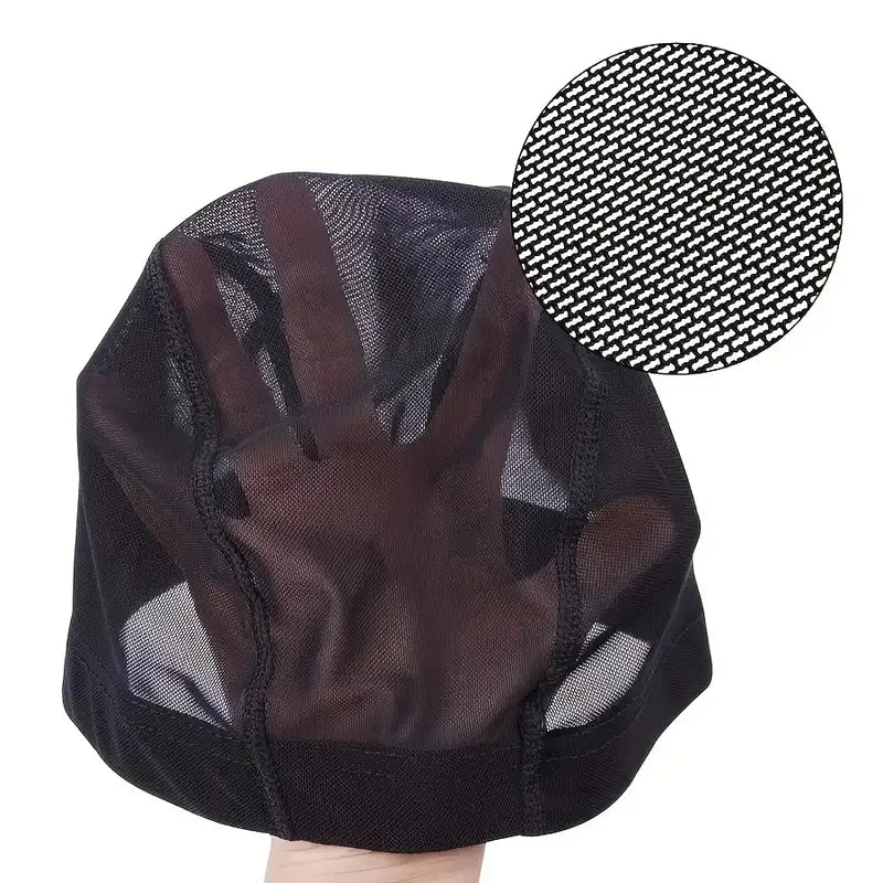 25PCS Wig Making Supply Kit Unisex Adult Stretchable Mesh Caps with Weaving Thread Needles Comb Clips Adjustable Bands