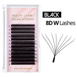 Arison 3D-6D W-Shape false eyelash extensions for volume fans in multiple curl lengths