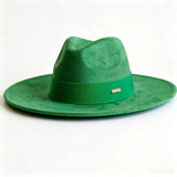 Women's suede wide brim fedora hat in classic autumn winter style by HSF Marketplace