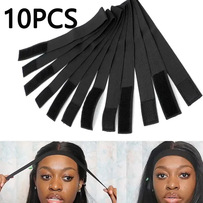 Elastic Band For Wig 10Pcs Babys Hair Edges Wrap Wig Band Lace Melting Band Adjustable Lace Wig Melt Bands Wig Accessories