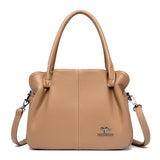 Luxury women's leather handbag by HSF Marketplace, large capacity tote with casual shoulder strap, soft leather purse for ladies.