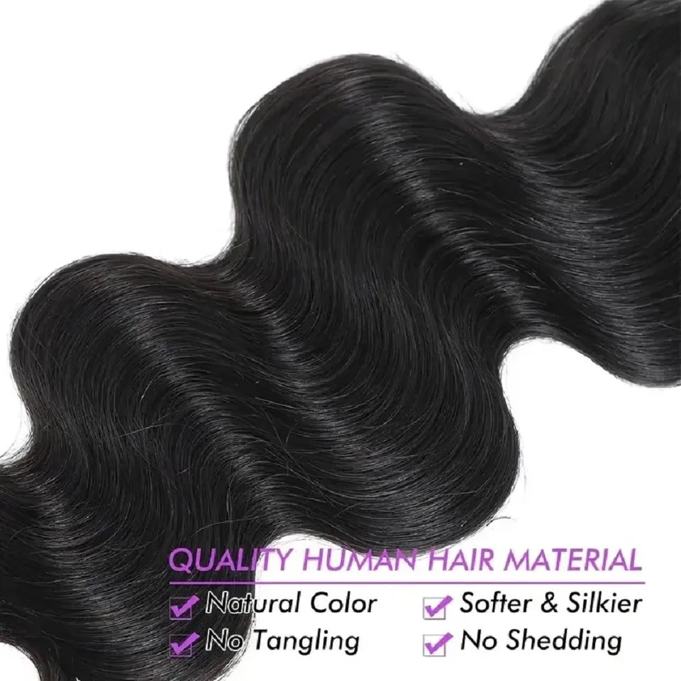 Body wave clip-in human hair extensions for effortless volume by HSF Marketplace