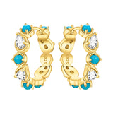 925 sterling silver 18K gold-plated cherry blossom butterfly hoop earrings for women