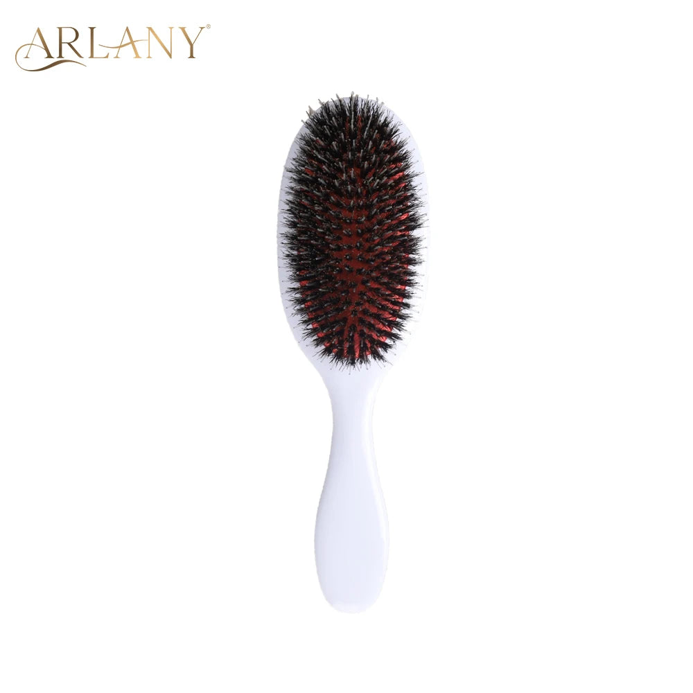 Harsany boar bristle hair brush with massage teeth, HSF Marketplace hair styling tool for salon and hair extension styling.