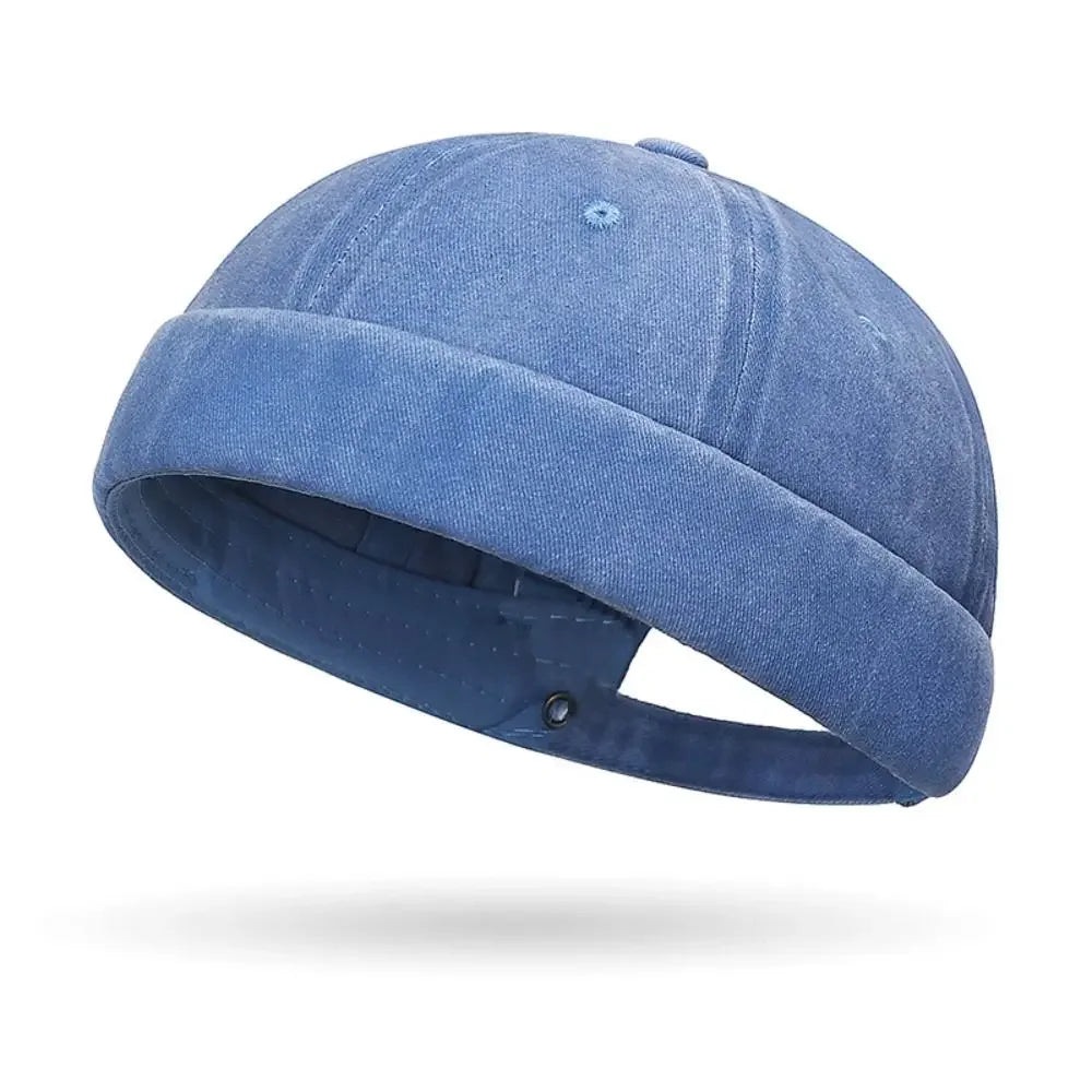 Women's hip hop brimless beanie, baggy skullcap melon cap with cuff in spring streetwear style