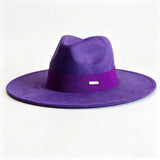 Women's wide brim suede fedora hat, autumn winter felt hat by HSF Marketplace