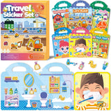 HSF Marketplace reusable jelly sticker books for kids, 6-piece multi-scene sticker therapy set