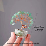1pc Natural Crystal Lucky Tree Ornament Glass Treasure Pot Base Home Desktop Decoration Crafts Holiday Gift