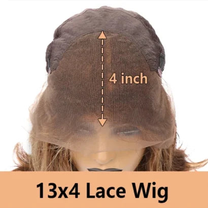 Straight chocolate brown human hair wig with 13x4 and 13x6 HD lace frontal, 200% density, 46-inch Remy hair for women.