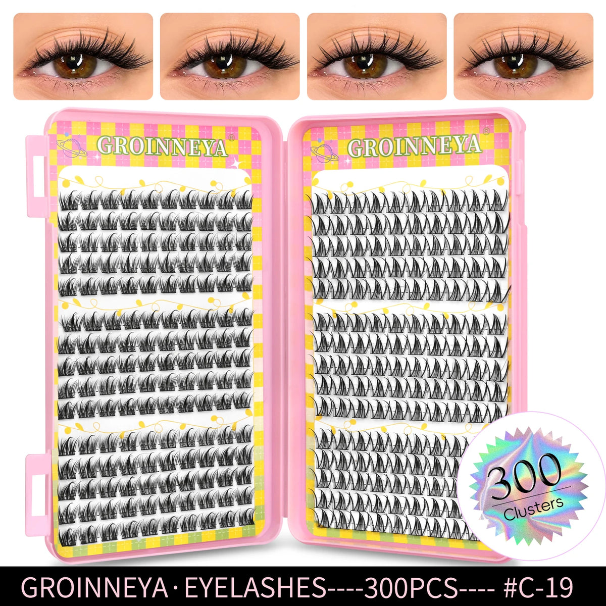 Natural volume eyelash clusters, 320-piece mixed tray of false lashes by HSF Marketplace