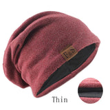 Women's autumn knitted solid color bonnet beanie hat, soft casual turban style for men and women