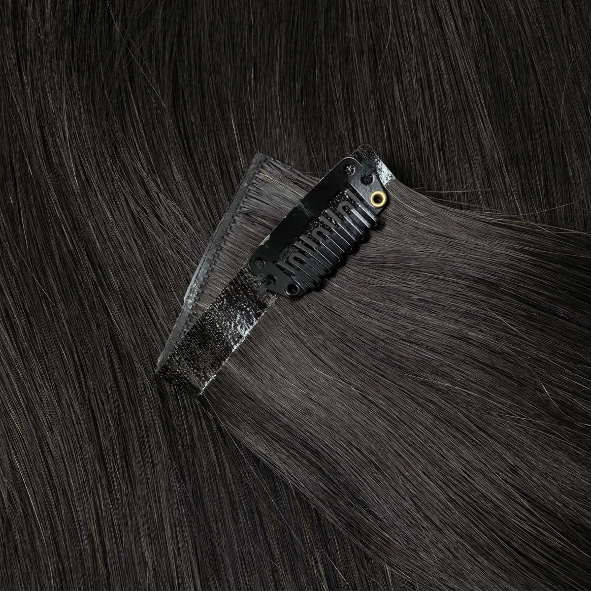 HSF Marketplace invisible PU weft clip-in human hair extensions, 7-piece silk straight Remy hair set 12-24 inches