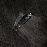 HSF Marketplace invisible PU weft clip-in human hair extensions, 7-piece silk straight Remy hair set 12-24 inches