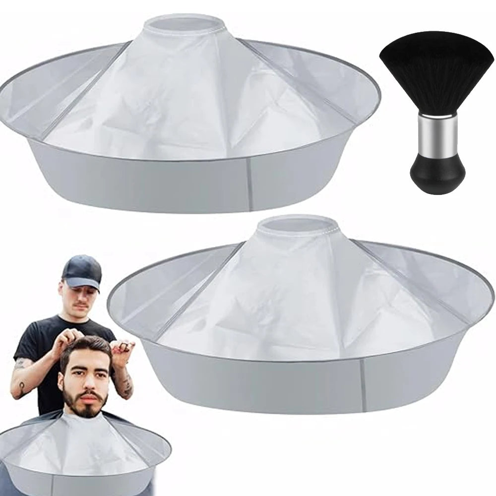 Waterproof Haircut Cape Umbrella, Portable Hair Clippings Catcher for Adults ,Reusable Hairdressing Cloak,Trimming/Coloring