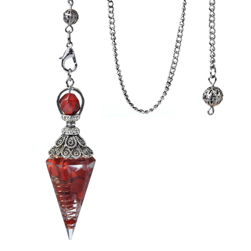 Natural stone pendulum pendant for jewelry making and energy by HSF Marketplace