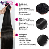 Straight human hair bundles with 4x4 closure in 22, 24, or 26 inches, 100% unprocessed raw hair from HSF Marketplace.