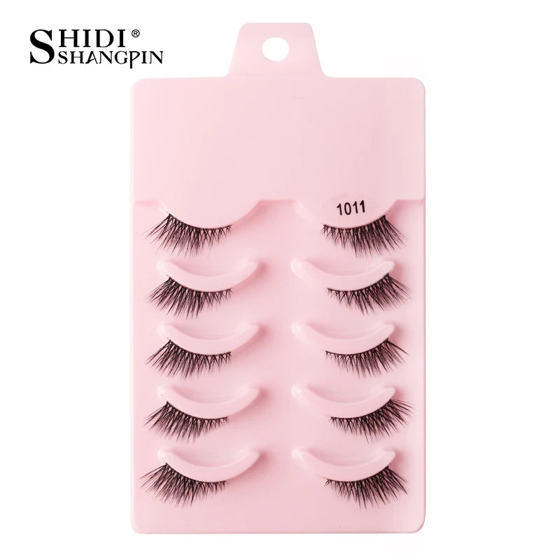 Half Eyelashes False Lashes 10-5 Pairs Cat Eye Eyelashes Eyelash Extension 3D Mink Half Lash Natural Makeup Faux Cils Maquiagem