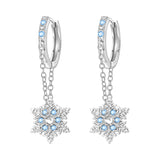 925 sterling silver Christmas dangle earrings for women with festive holiday design by HSF Marketplace