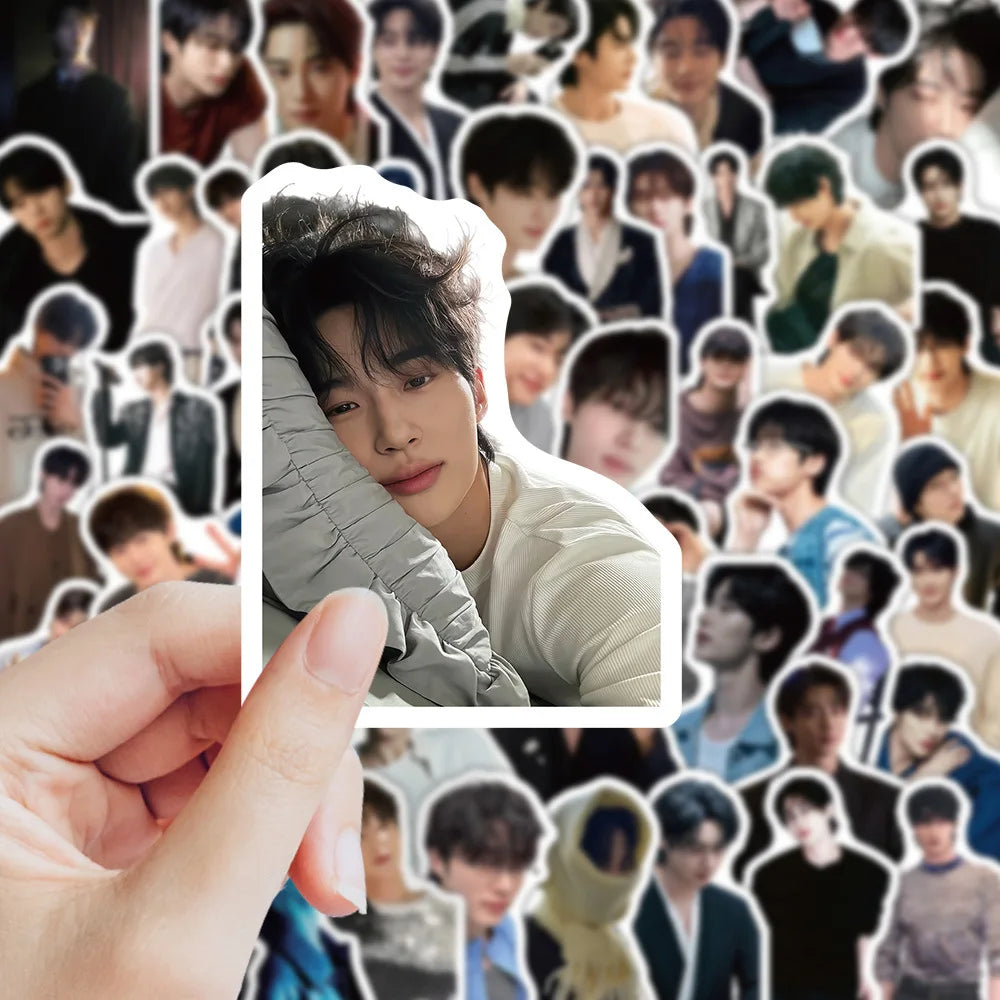 Korean drama male lead stickers for laptops and phone cases, K-culture merch by HSF Marketplace
