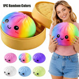 16cm Extra Large Big Dumplings Squeeze Toy Glitter with Steamer Steamed Stuffed Bun Squeeze Pinch Le Fidget Soft