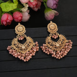 Boho gold heart-shaped flower dangle earrings for women by HSF Marketplace