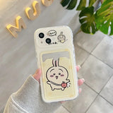 Cute cartoon anime Chiikawa card wallet phone case for iPhone 11–16 by HSF Marketplace