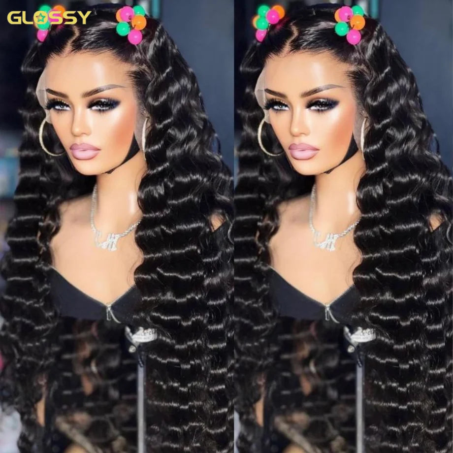Glueless 13x6 Hd Loose Deep Wave Frontal Wig Human Hair Ready To Wear And Go For Women Water Wave Curly Lace Front Wigs On Sale