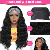30-inch Brazilian human hair headband wig, body wave, 250% density, ready-to-wear style for Black women