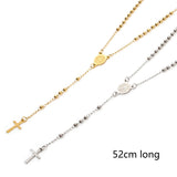 Stainless steel prayer beads rosary necklace for women by HSF Marketplace