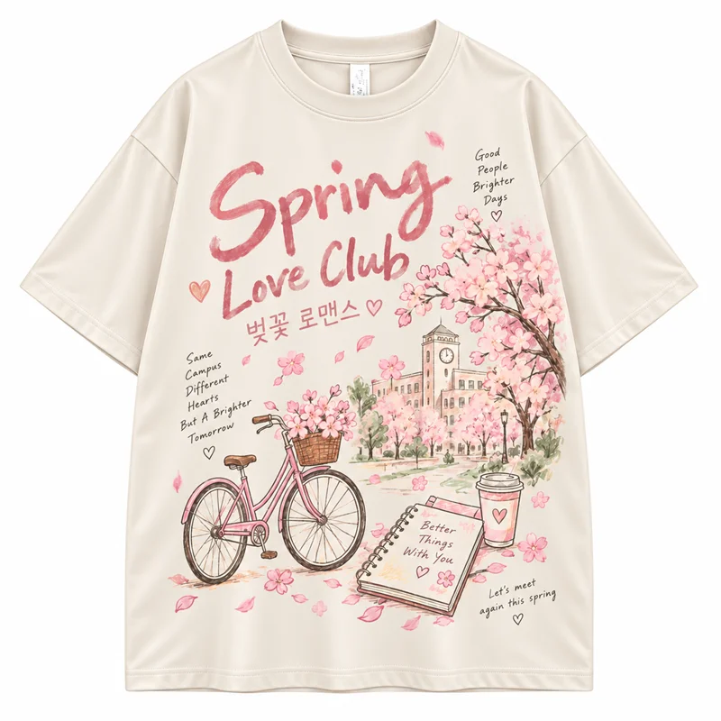 Vintage Korean aesthetic graphic T-shirt for men and women, K-culture merch by HSF Marketplace