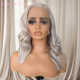 UStyleHair 613 Blonde Bob Lace Hair Lace Front Short Wave Wig Side Part Synthetic Front Wig Heat Resistant Synthetic Hair Daily