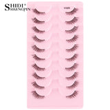 Half Eyelashes False Lashes 10-5 Pairs Cat Eye Eyelashes Eyelash Extension 3D Mink Half Lash Natural Makeup Faux Cils Maquiagem